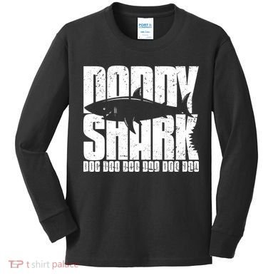 Daddy Shark Doo Doo Doo Kids Long Sleeve Shirt