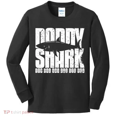 Daddy Shark Doo Doo Doo Kids Long Sleeve Shirt