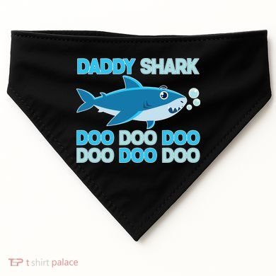 Daddy Shark Doo Doo Doo Funny USA-Made Doggie Bandana