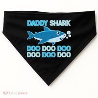 Daddy Shark Doo Doo Doo Funny USA-Made Doggie Bandana thumb 0