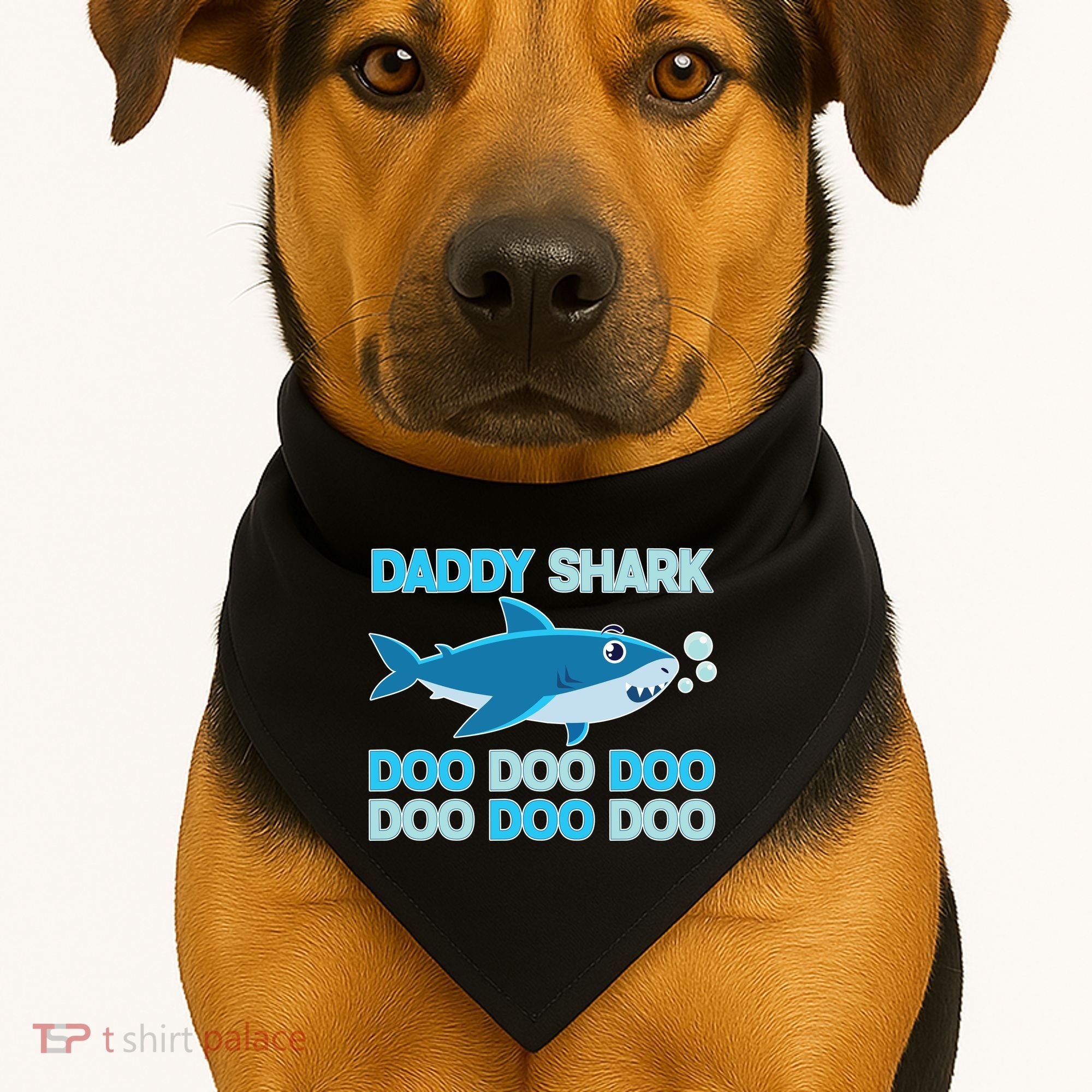 Daddy Shark Doo Doo Doo Funny USA-Made Doggie Bandana