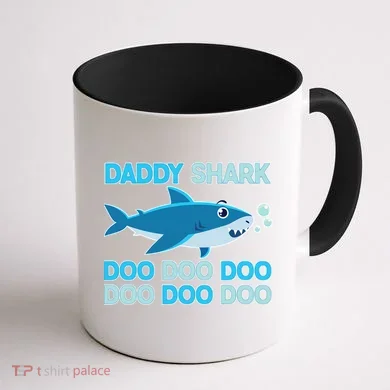 Daddy Shark Doo Doo Doo Funny Coffee Mug back