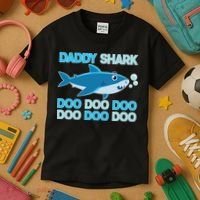 Daddy Shark Doo Doo Doo Funny Kids T-Shirt thumb 3