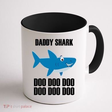 Daddy Shark Funny Cute Coffee Mug back