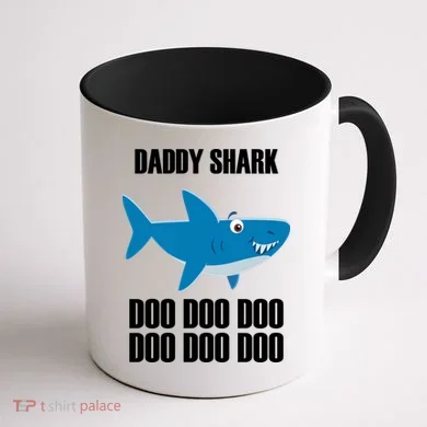 Daddy Shark Funny Cute Coffee Mug back