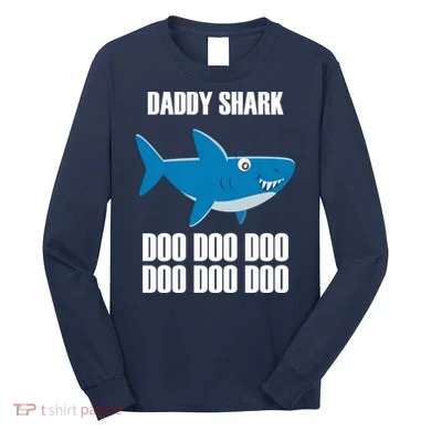 Daddy Shark Funny Cute Long Sleeve Shirt
