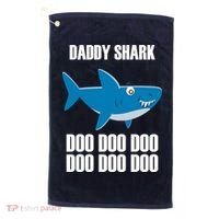 Daddy Shark Funny Cute Golf Towel thumb 0