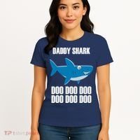 Daddy Shark Funny Cute Women's T-Shirt thumb 4