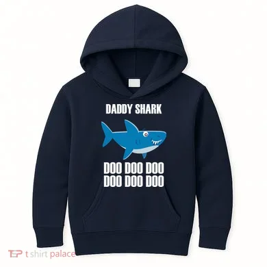 Daddy Shark Funny Cute Kids Hoodie