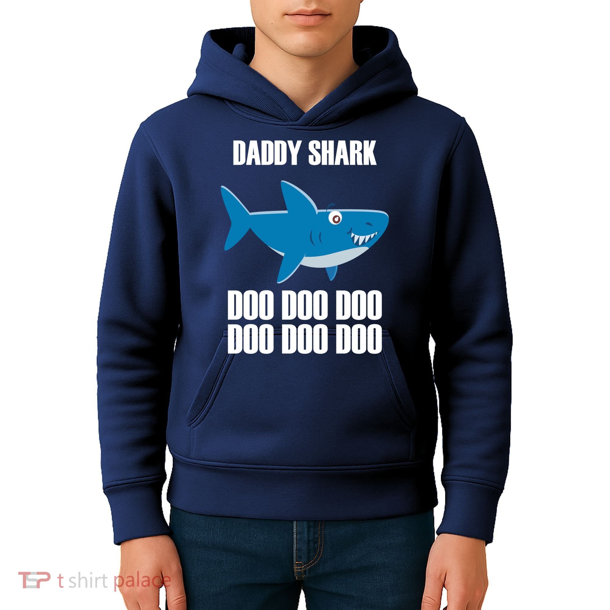 Daddy Shark Funny Cute Kids Hoodie