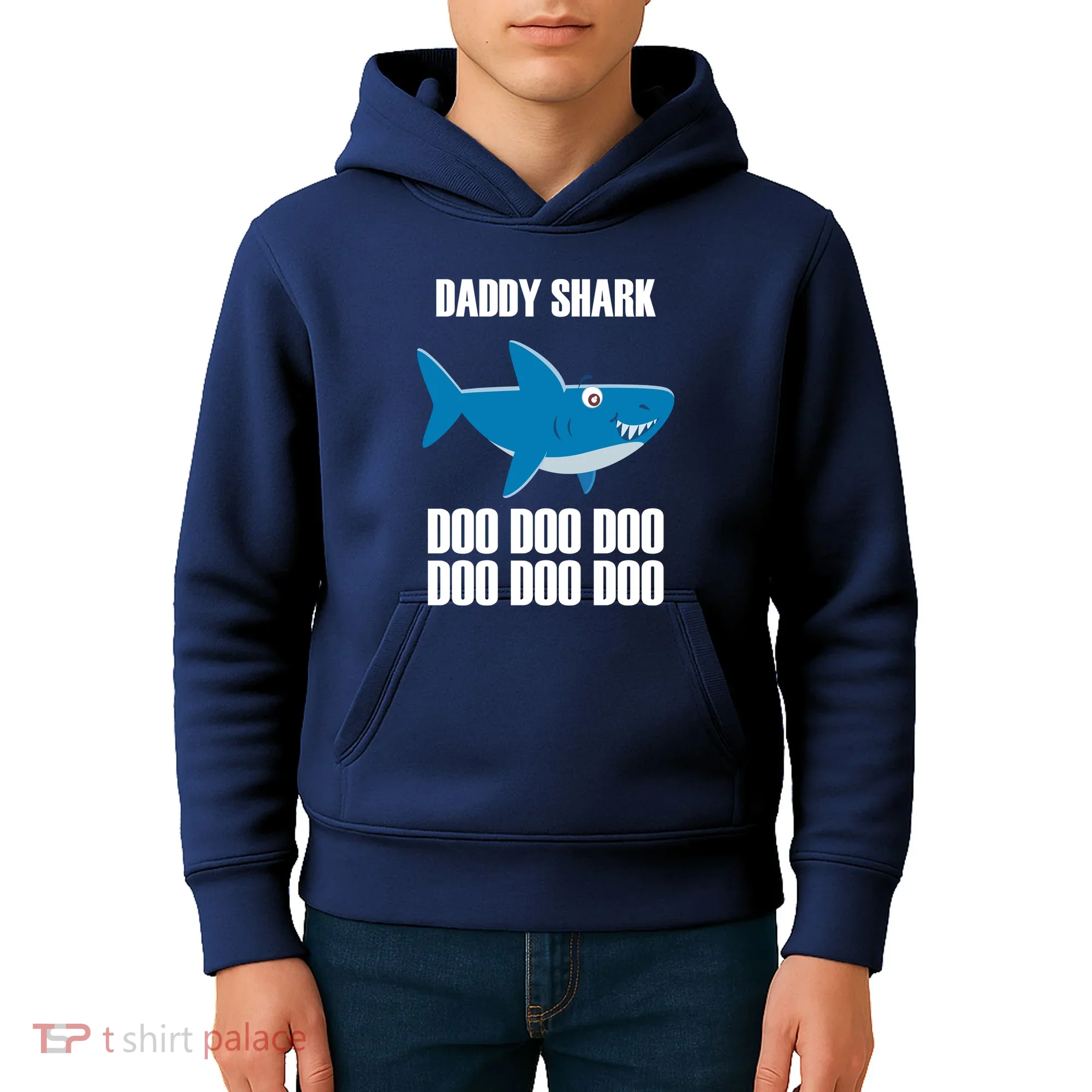 Daddy Shark Funny Cute Kids Hoodie