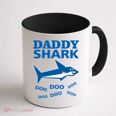 Daddy Shark Funny Dad Coffee Mug back