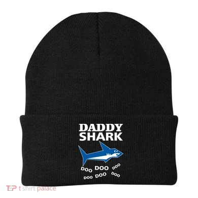 Daddy Shark Funny Dad Beanie