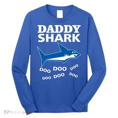 Daddy Shark Funny Dad Long Sleeve Shirt