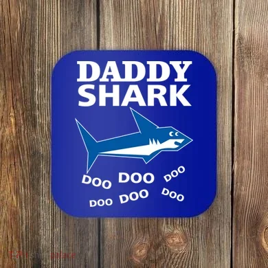 Daddy Shark Funny Dad Coaster