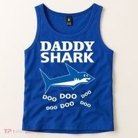 Daddy Shark Funny Dad Tank Top thumb 2