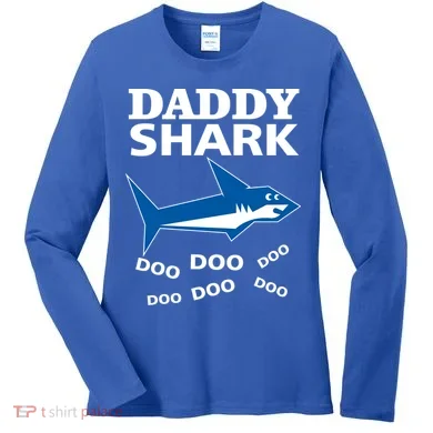Daddy Shark Funny Dad Women's Long Sleeve Shirt
