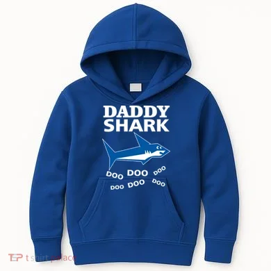Daddy Shark Funny Dad Kids Hoodie