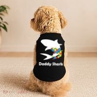 Daddy Shark Puzzles Autism Awareness Doggie Tank thumb 2