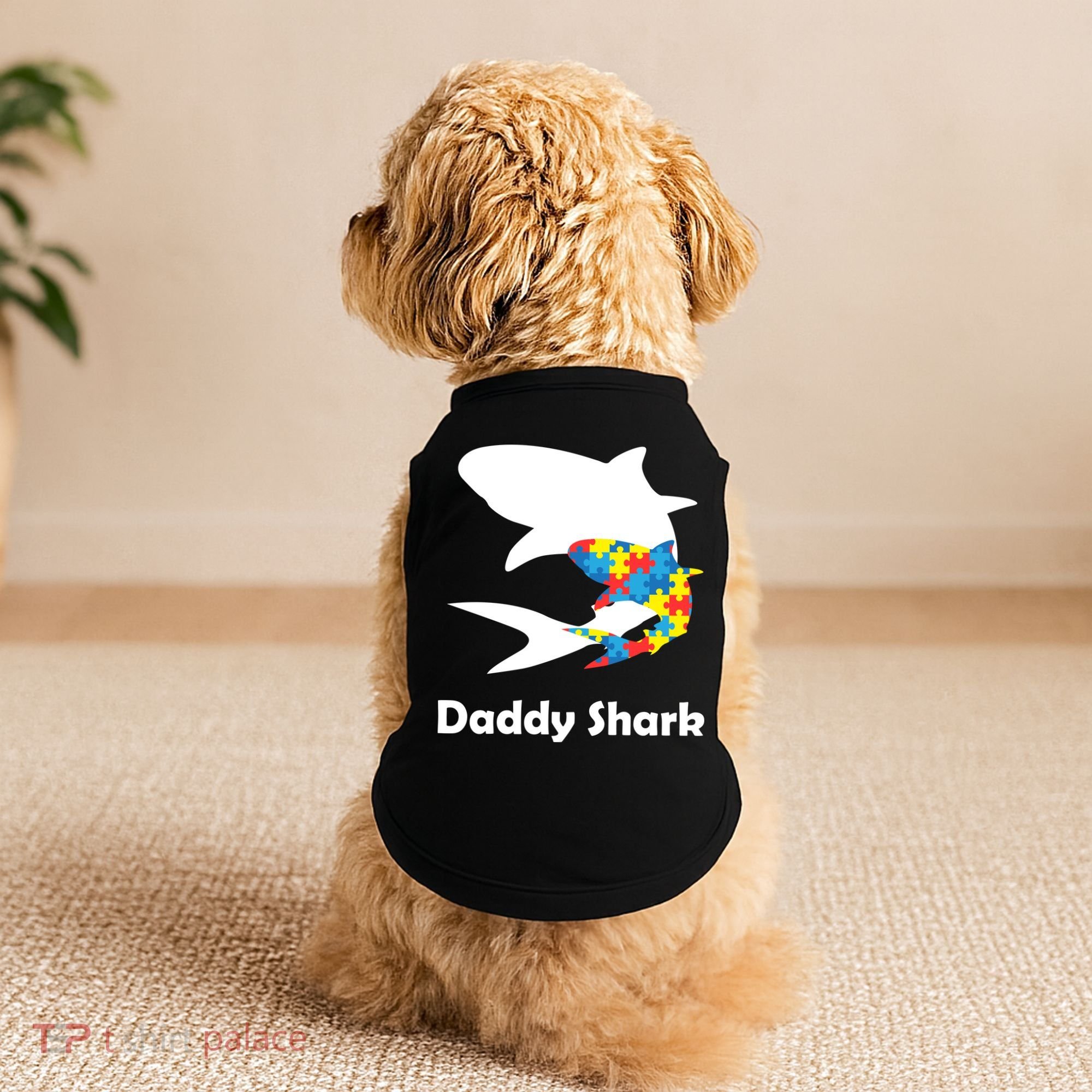Daddy Shark Puzzles Autism Awareness Doggie Tank