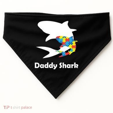 Daddy Shark Puzzles Autism Awareness USA-Made Doggie Bandana
