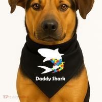 Daddy Shark Puzzles Autism Awareness USA-Made Doggie Bandana thumb 1