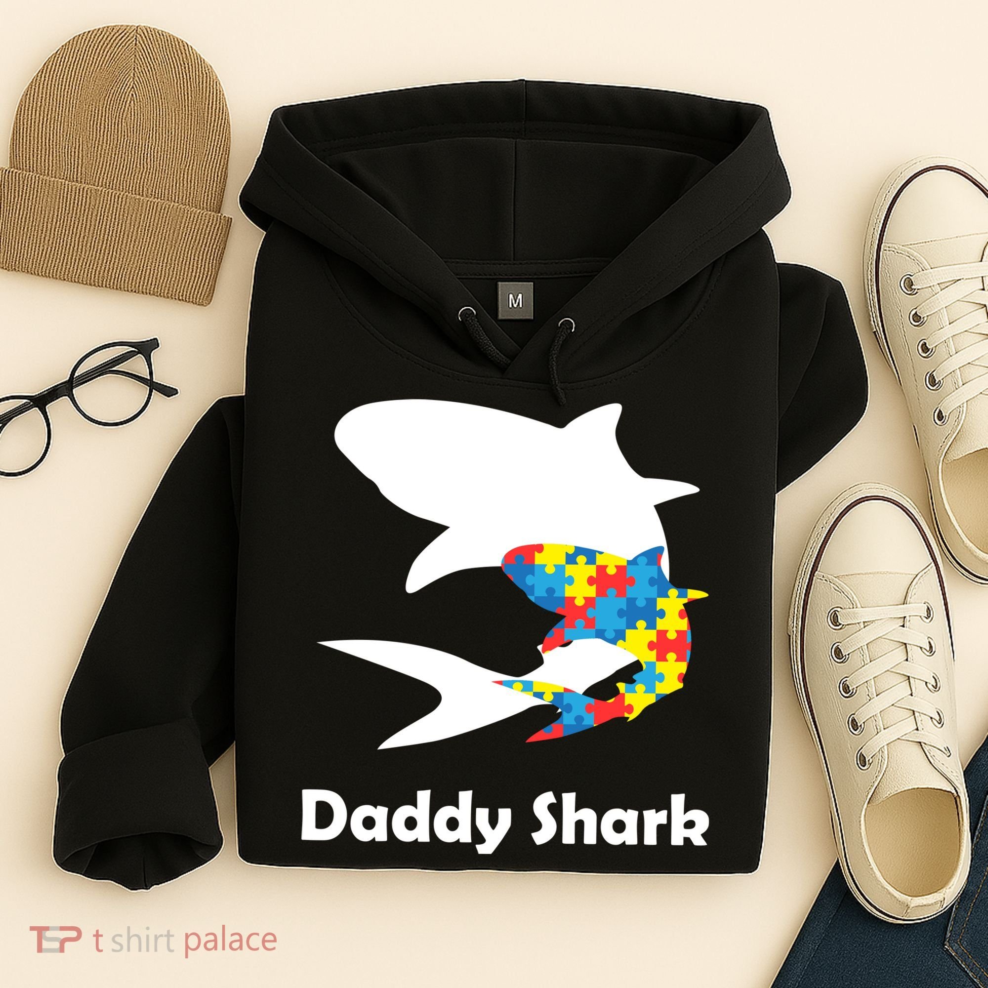 Daddy Shark Puzzles Autism Awareness Hoodie