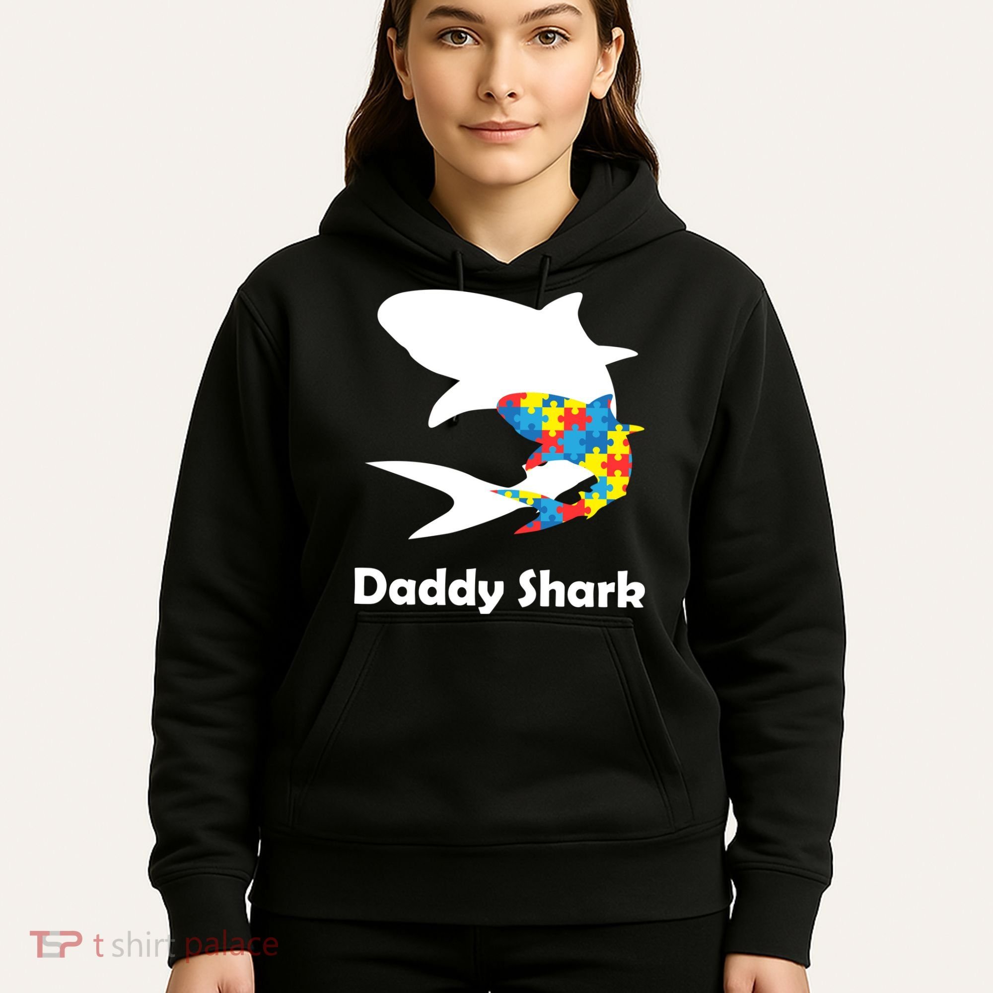 Daddy Shark Puzzles Autism Awareness Hoodie