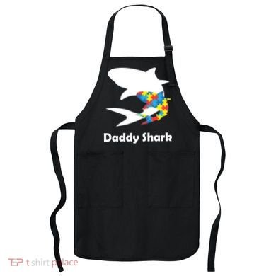 Daddy Shark Puzzles Autism Awareness Apron