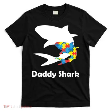 Daddy Shark Puzzles Autism Awareness T-Shirt