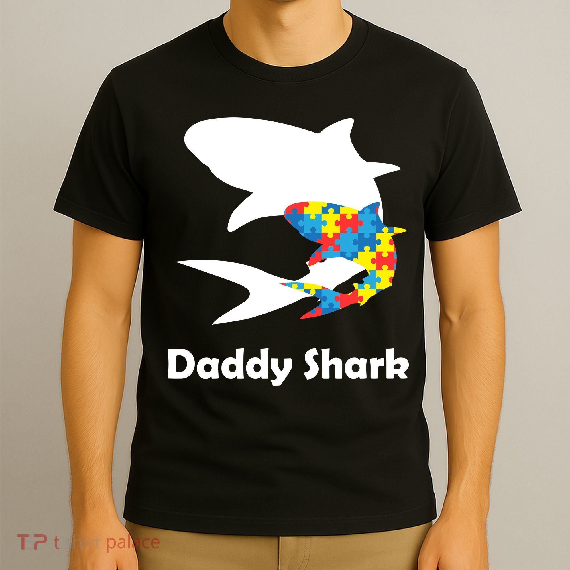 Daddy Shark Puzzles Autism Awareness T-Shirt