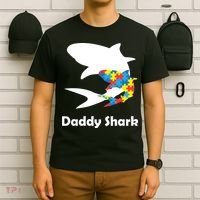 Daddy Shark Puzzles Autism Awareness T-Shirt thumb 6