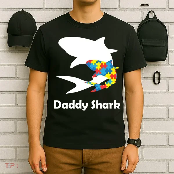 Daddy Shark Puzzles Autism Awareness T-Shirt