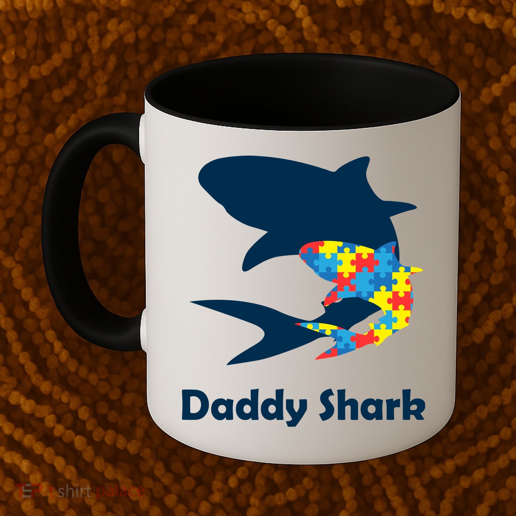 Daddy Shark Puzzles Autism Awareness Coffee Mug