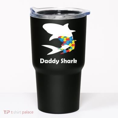 Daddy Shark Puzzles Autism Awareness Tumbler