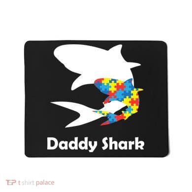 Daddy Shark Puzzles Autism Awareness Mousepad
