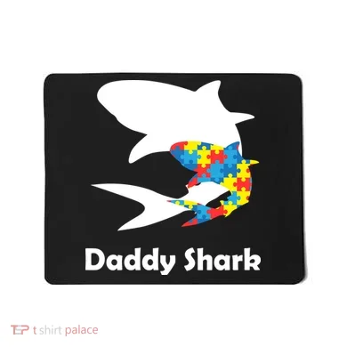 Daddy Shark Puzzles Autism Awareness Mousepad
