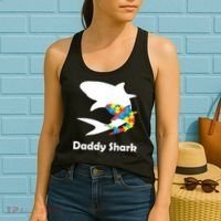 Daddy Shark Puzzles Autism Awareness Women's Tank Top thumb 2
