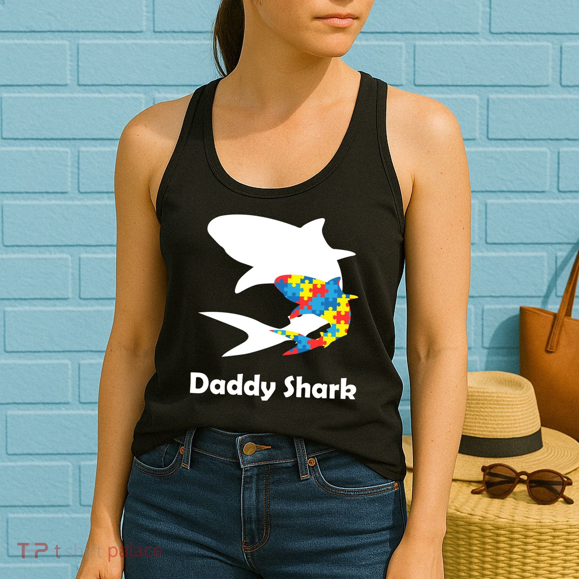 Daddy Shark Puzzles Autism Awareness Women's Tank Top