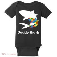 Daddy Shark Puzzles Autism Awareness Baby Bodysuit thumb 0