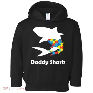 Daddy Shark Puzzles Autism Awareness Toddler Hoodie