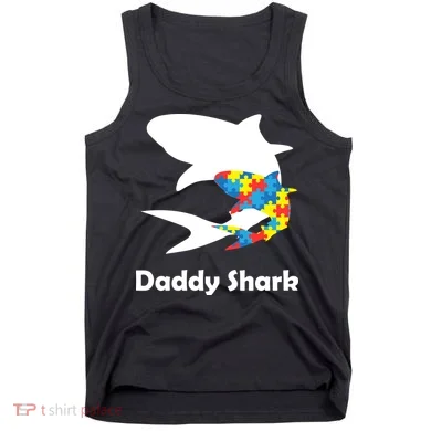 Daddy Shark Puzzles Autism Awareness Tank Top