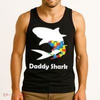 Daddy Shark Puzzles Autism Awareness Tank Top thumb 3