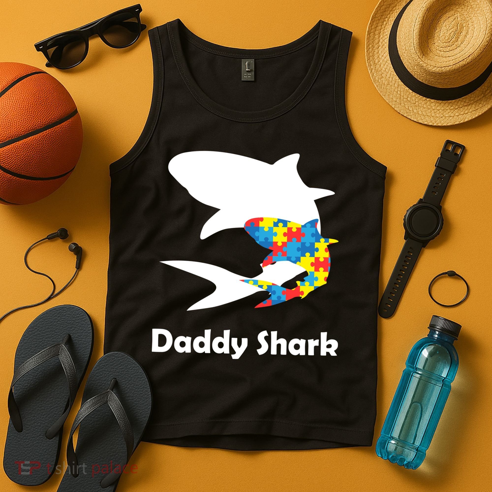 Daddy Shark Puzzles Autism Awareness Tank Top