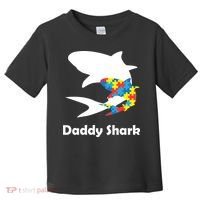 Daddy Shark Puzzles Autism Awareness Toddler T-Shirt thumb 0