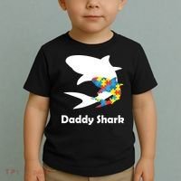 Daddy Shark Puzzles Autism Awareness Toddler T-Shirt thumb 2