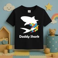 Daddy Shark Puzzles Autism Awareness Toddler T-Shirt thumb 3