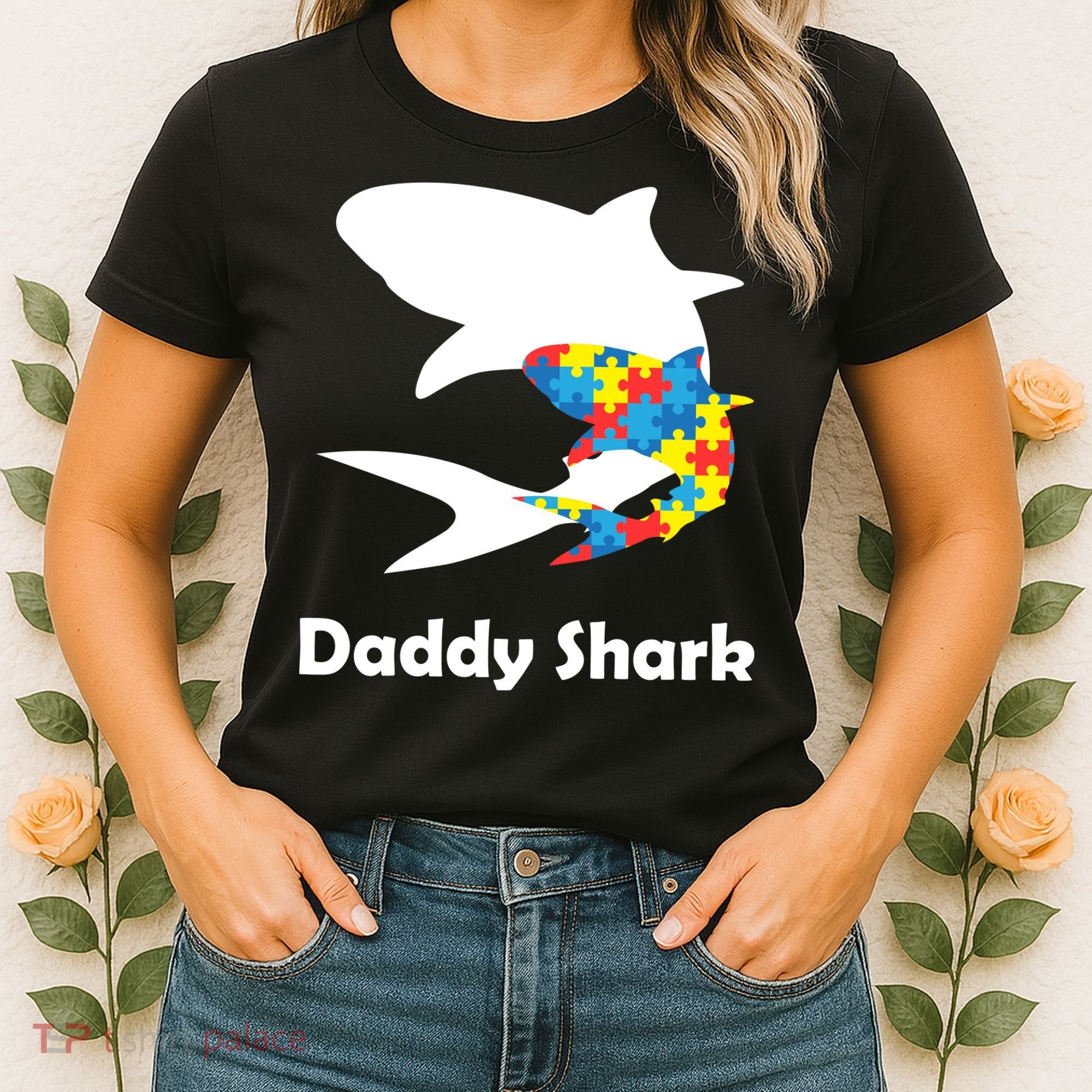 Daddy Shark Puzzles Autism Awareness Women's T-Shirt