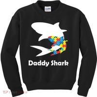 Daddy Shark Puzzles Autism Awareness Kids Sweatshirt thumb 0