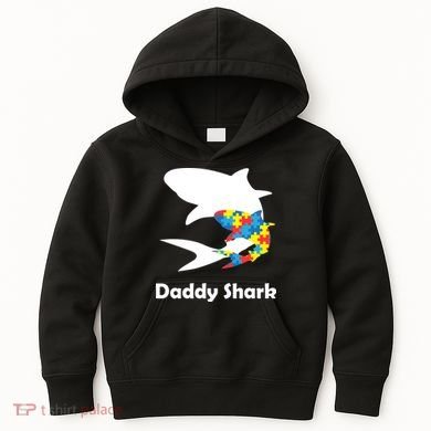 Daddy Shark Puzzles Autism Awareness Kids Hoodie